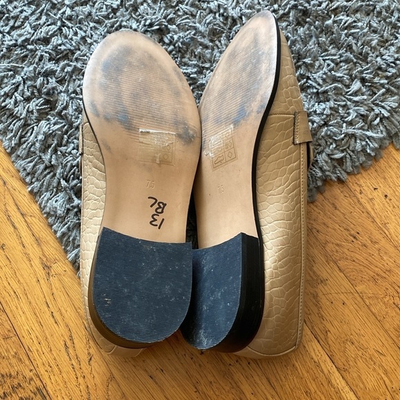 ASOS DESIGN Mantra loafer flat shoes in croc Beige Size 7.5 - Picture 10 of 14